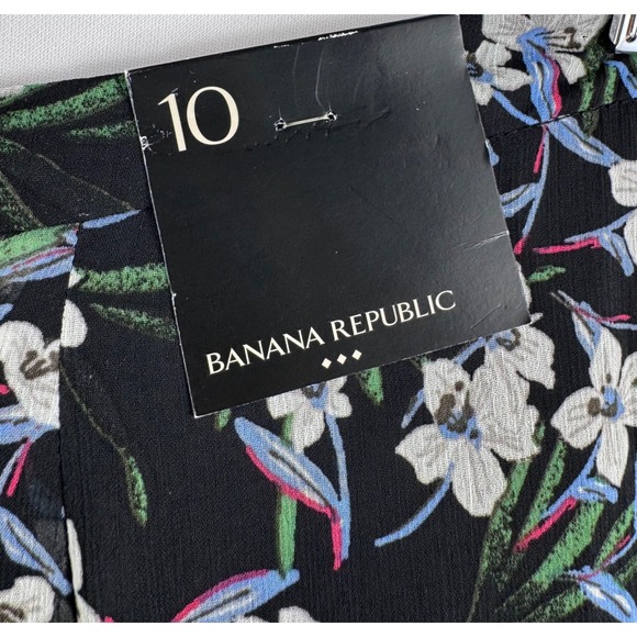 Banana Republic Black white Floral Maxi Skirt Size 10 Fairy boho whimsigoth - Picture 3 of 8